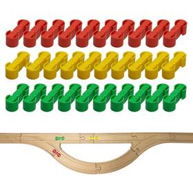 Jm-16 Bunu1492 Wooden Train Track Accessories 30 Pcs Colorful Dog Bone Connectors Co