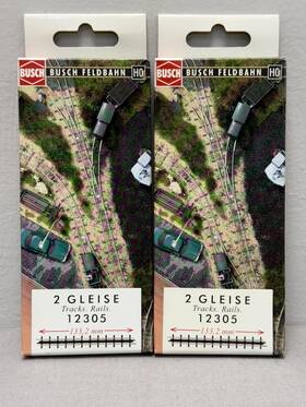 12305 Busch Feldbahn Ho Narrow Gauge #12305 Pair Of Straight Tracks - Nib