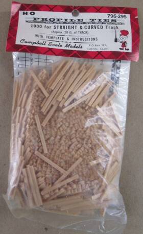 796-295 Campbell Scale Models Ho 1000 Profile Ties Straight And Curved Track