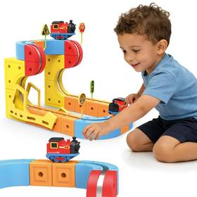 Cemecer Lfj-f00068a Magnetic Electric Train Set For Kids 3d Race Track Toys With Yellow