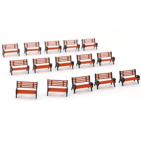 Cwbping M215401 15 Pcs O Scale Model Park Benches Platform Settee M205