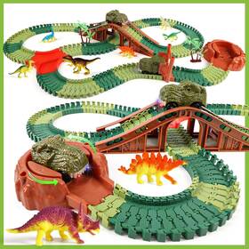 Dd-668-31 Ddai Jurassic Dinosaur Toys Race Car Track For Boys Age 4-7 World Road
