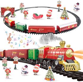 Bj2501a Deao Train Set Christmas Toys For Kids With Smoke Light And