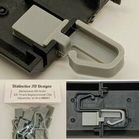 Bach30g Distinctive 3d Designs Bachmann Ez Track Repair Connector-clips Gray 30 Pcs Ho Scale