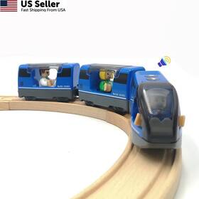 Dshmixia 796103949949 Battery Operated Train For Wooden Track Set Toys Small Blue