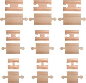 Vc-a3-59810 Dynamax Creations Llc 18 Piece Wooden Train Track Connectors And Adapters 100% Real Wood Male-male Fe