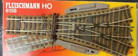 6157 Fleischmann 005575061582 Ho 6158 3 Way Remote Turnout. Brown Ballast Possibly