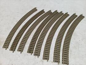 R225.6 Fleischmann 9125 Piccolo N Scale 8 Pieces Curve Tracks #9125 Good Cond. #19