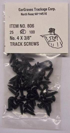 806-5 Gargraves #4 X 3/8 Inch Black Phillips Pan Head Track Screws 10 Packs Of 50