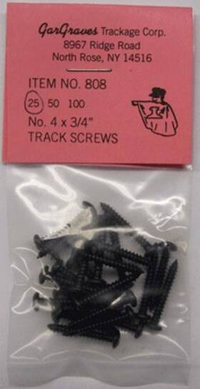 808-25 Gargraves #4 X 3/4 Inch Phillips Pan Head Track Screws Pack Of 25 10