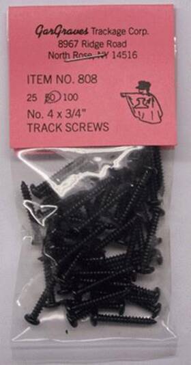 808-5 Gargraves #4 X 3/4 Inch Black Phillips Pan Head Track Screws 10 Packs Of 50