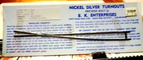 04198 H&k Ho Scale B. K. Enterprises Code 83 Nickel Silver Turnout Kits