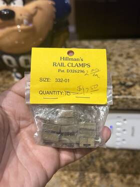 332-01 Hillman Hillmans X10 Brass Metal Rail Clamps G-scale New Sealed