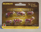 33102 Ho Farm Cows People Brown Bachmann Train Gauge Animals White Figures