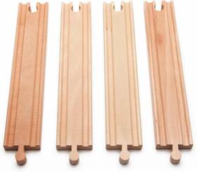 50903  Inc. Wooden Train Track Set 8 Inch Straight Railway For Toy Expansion