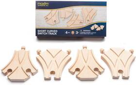 50921  Inc. Short Curved Switch Track Wooden Train Tracks Compatible With Thomas And Fri
