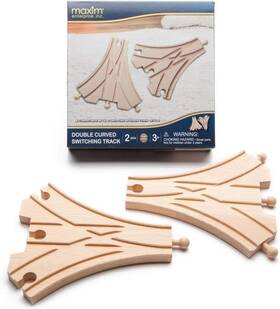 50924  Inc. Double Curved Switch Track Wooden Train Accessories Compatible With