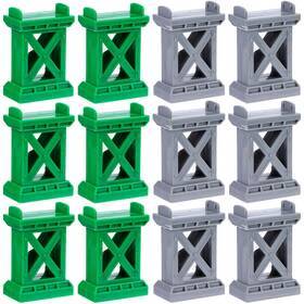 Ioffer-230328-1 Ioffersuper 12 Pcs Train Bridge Pier Track Railway Accessories Multi Level Support Risers