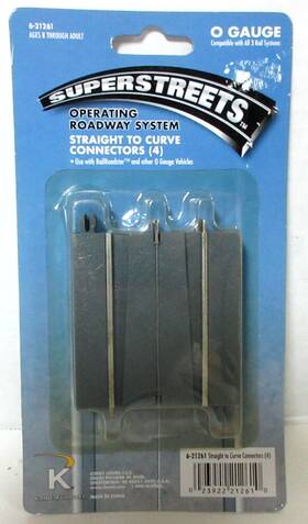 K-line 023922212610 4pcs O Scale Superstreets Straight To Curve Transition Tracks 21261