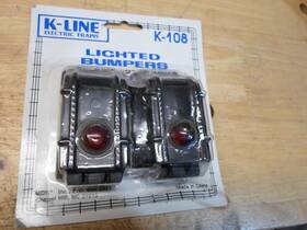 K-108 K-line 040369001089 Pair Lighted O-gauge Tube Track Bumpers Scarce New