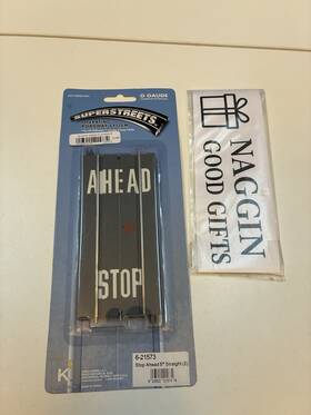 6-21573 K-line 21573 Lionel Superstreets Stop Ahead 5 Inch Straight Track 2 Nos