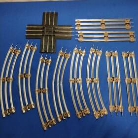 K-0204 K-line 11 Piece Lionel O-27 Gauge Tubular Straight 4 Way And Curve Track Section