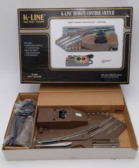K-0265 K-line O-27 Gauge 27 Inch Left Hand Remote Control Switch Turnout Ex/box