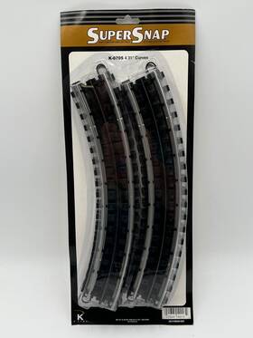 K-0705 K-line O Gauge Supersnap 4-pack 31 Inch Curve Track Sections New Sealed