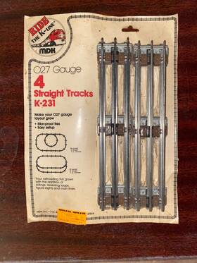 K-231 K-line O27 9 Inch 4 Straight Tracks Sealed