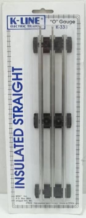 K-333 K-line O 10 Inch Insulated Tubular Straight Track Section