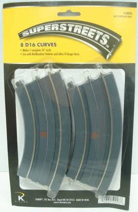 K-802a K-line O Superstreets D16 Curve Track Sections Pack Of 8