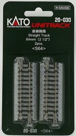 Kato 20-030 Straight Track 64mm 10 Packs Of 2