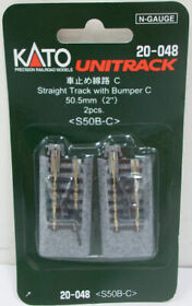20-048 Kato N 2inch Straight Uni Track With Bumper C Pack Of 2