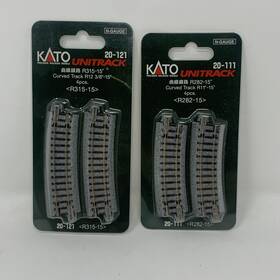 20-111 Kato N Scale Unitrack New 282mm 11 Radius 15 Curve Track 6 Pcs