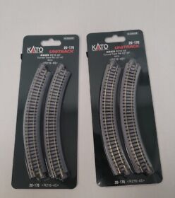 Kat20170 Kato 20-170 N Scale 216mm 8 9/16inch Radius 45 Curve Track Pcs Uni
