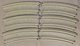 20-182r Kato 6 N Scale Unitrack Curve Double Track Concrete Ties 414/381mm