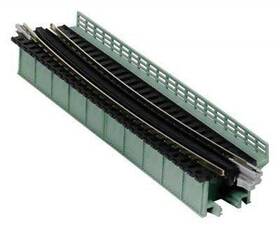 20-472 Kato N Deck Plate Girder Bridge 19 Inch 481mm Radius 15 Degrees Gray