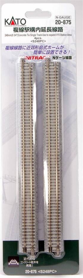 20-875 Kato N 9-3/4 Inch Concrete Tie V15 Expander Straight Track 10 Packs Of 4