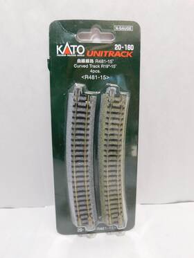 Kato 20160 20-160 N Scale R481-15 Curved Track R19 Inch -15 4 Pieces
