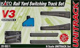 208621 Kato Unitrack V3 Rail Yard Switching Track Set - N Scale Nickel Silver Model