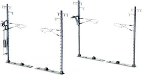 Kato 23-066-2 N Scale Single Track Catenary Pole Set Silver