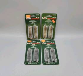 20-101 Kato 510500724646 Unitrack Lot 4 Packs Of N Scale 3/4 Inch 15 Curved Track 16 Pcs