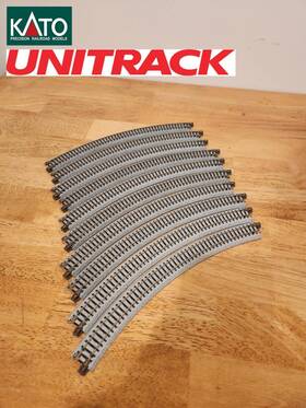 R315-45 Kato 950344545599 Unitrack / N-gauge 20-120 Curved Track R12 3/8 Inch -45 10pcs Used