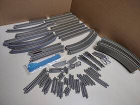 Ep481-15l Kato N Scale Train Lot 75 Pcs Of Unitrack Turnouts Viaduct Uncouplers Box C