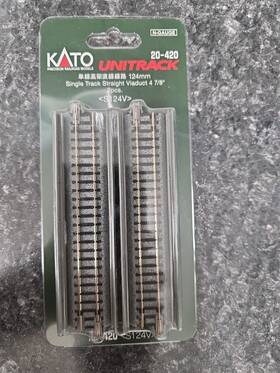 Kato S124v N Unitrack 20-420 Single Track Viaduct Straight 124mm 4-7/8 Inch