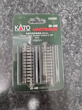 Kato S62v N Unitrack 20-440 Single Track Viaduct Straight 62mm 2-7/8 Inch