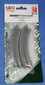 20174 Kato-unitrack Roadbed Track 6inch 15cm 45-degree Curve Pkg 4 Needs 8 Pieces F