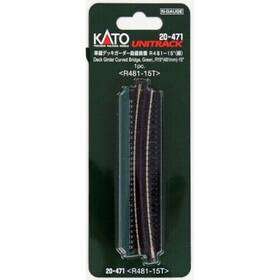 Kat20471 Kato Usa Inc. N 19 Curved Deck Girder Bridge Green 15 Degree Track
