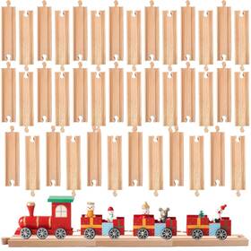 Kugliwa Kugliwa-k014 40 Pack Straight Train Track Wood Railway Bulk Wooden Track