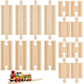 Kugliwa-k016 Kugliwa 32 Pcs Straight Wooden Train Track Connectors Bulk Adapters Male